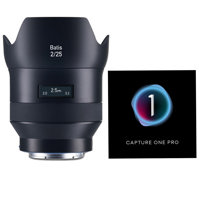 

Zeiss 25mm f/2.0 Batis Series Lens for Sony Full Frame E-mount NEX Cameras with Capture One Pro Photo Editing Software