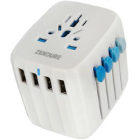 

Zendure Passport Global Travel Plug Adapter with Auto-Resetting Fuse, White