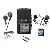 

Zoom H2N Handy Recorder with Five Built-in Mic Capsules, - Bundle With 16GB SDHC Card, Zoom H2N Accessory Package, JVC HA-F160 Gumy Earbud Headphones, 3.5mm to 3.5mm Stereo Cable 3.5mm Mini Male to 2 RCA