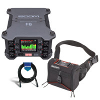 

Zoom F6 Multi-Track Field Recorder - Bundle With K-Tek KSF6 Stingray Bag for Zoom F6, 20' Heavy Duty 7mm Rubber XLR Microphone Cable