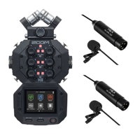 

Zoom H8 Handy Recorder - With 2 Pack Professional Omni-Directional Lavalier XLR Microphone
