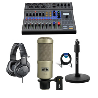 

Zoom LiveTrak L-8 Portable 8-Channel Digital Mixer and Multitrack Recorder - Bundle With Heil Sound PR40 Cardioid Studio Mic Champagne, AT ATH-M20x Pro Monitor Headphones, H&A Tabletop Mic Stand, Cable