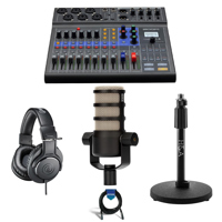

Zoom LiveTrak L-8 Portable 8-Channel Mixer and Multitrack Recorder - Bundle With Rode PodMic Dynamic Podcasting Microphone,Swing Arm, AT TH-M20x Pro Monitor Headphones, H&A Tabletop Mic Stand, Cable