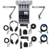 

Zoom PodTrak P4 Podcast Recorder - Bundle With Zoom ZDM-1 Podcast Microphone Pack, Technical Pro ARM1 Microphone Suspension Crane Arm, 20' Heavy Duty 7mm Rubber XLR Microphone Cable