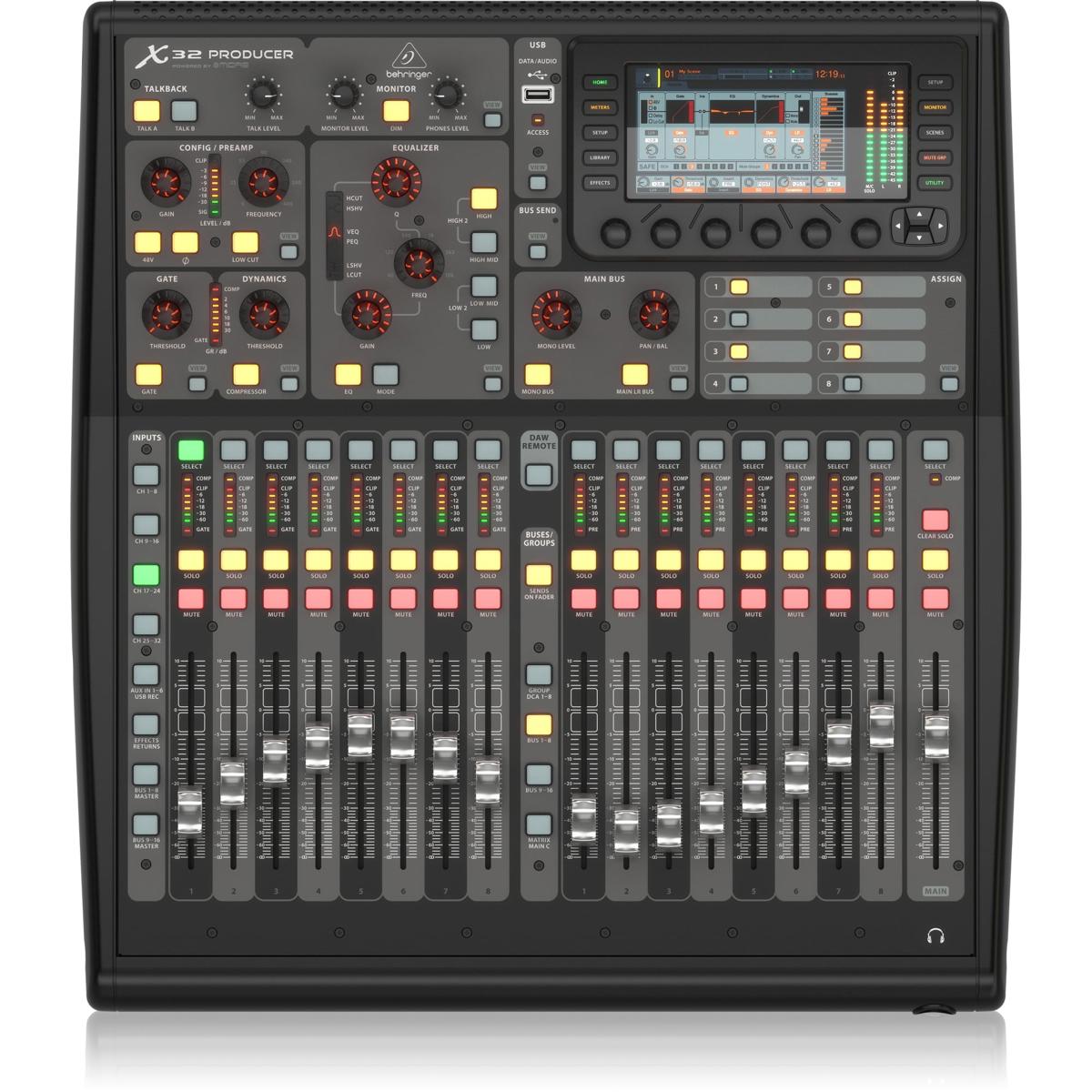 Behringer X32 PRODUCER 40-Input, 25-Bus Rack-Mountable Digital Mixing Console wi
