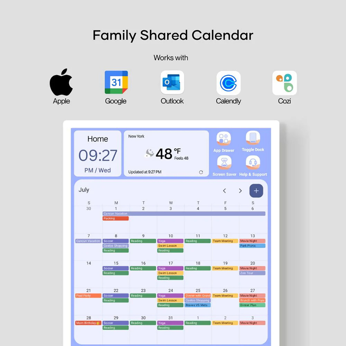 Cozyla Calendar+ Gen2 Display, White