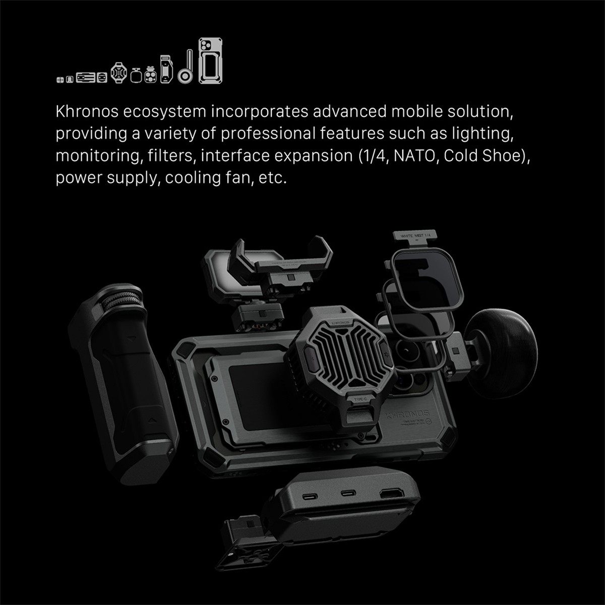 Tilta Khronos Cold Shoe Quick Release Adapter for iPhone 15 Pro / Pro Max Case