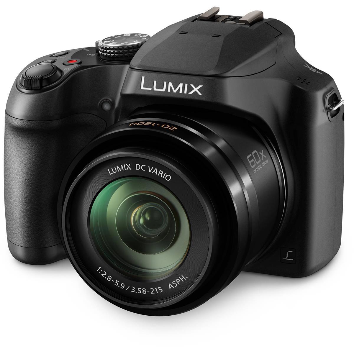 Panasonic LUMIX FZ80D Point & Shoot Digital Camera, Bundle with 64GB SD Card, Ba
