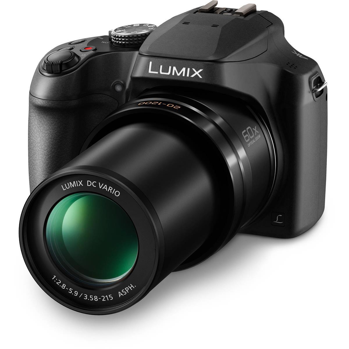 Panasonic LUMIX FZ80D Point & Shoot Digital Camera, Bundle with 64GB SD Card, Ba