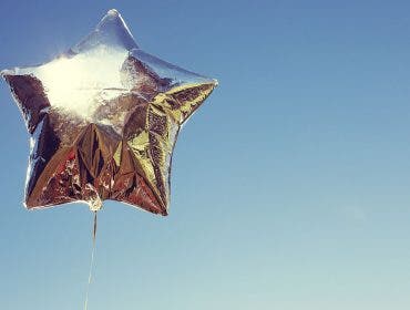 silver mylar balloon