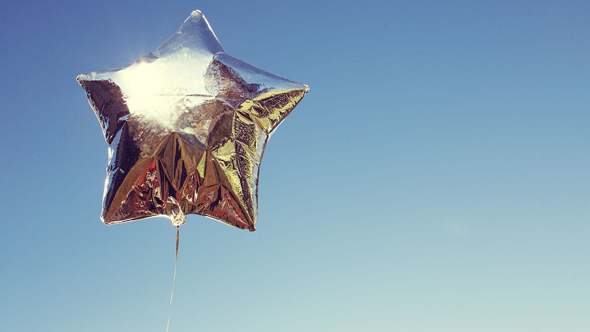 silver mylar balloon