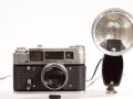 vintage camera with flash