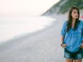 girl walking on the beach