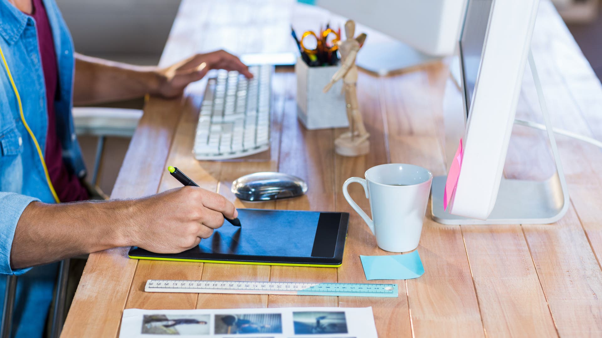 Businessman working with digitizer