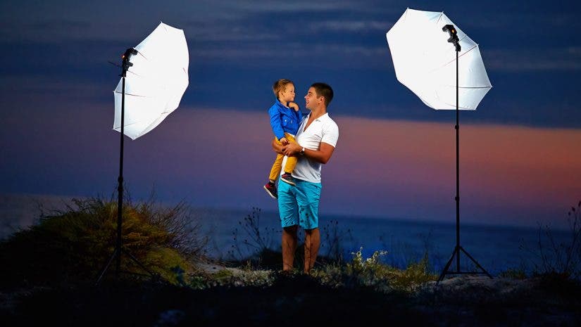 sunset photo shoot father son