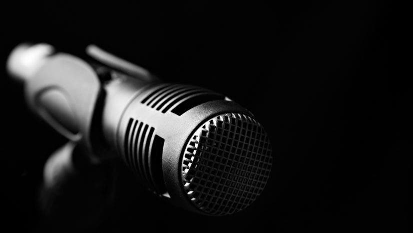 microphone on stand