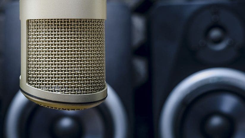 microphone studio monitors speakers