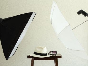soft box and umbrella lighting
