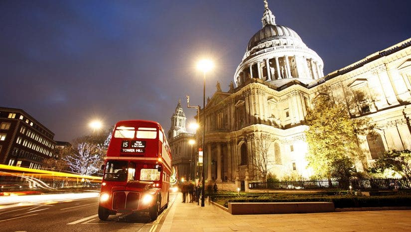 cathedral red bus london