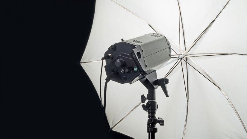 lighting shoot through umbrella studio