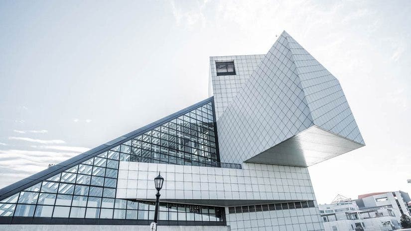 architecture photography of rock and roll hall of fame in cleveland ohio