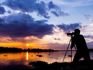 photographer sunset silhouette