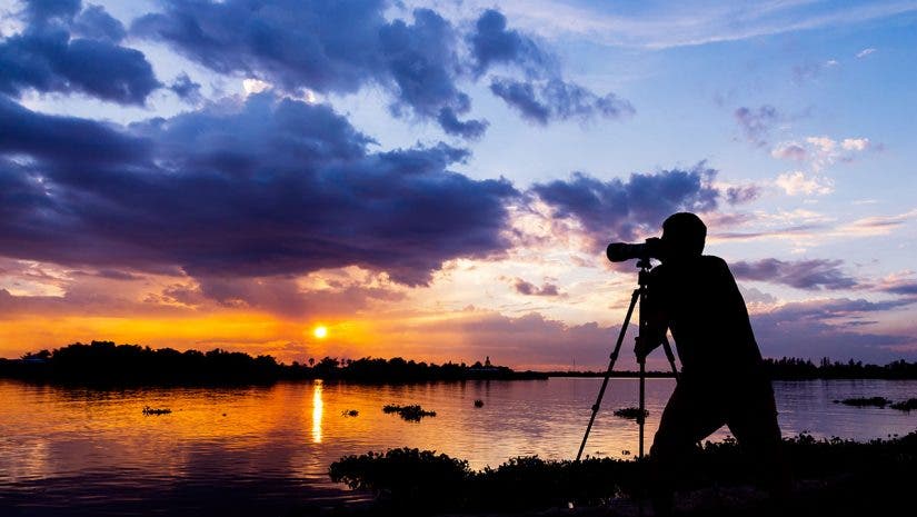 photographer sunset silhouette