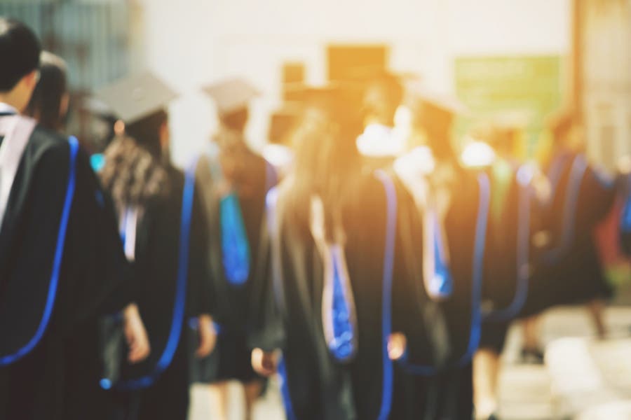 blurred image of the students graduation