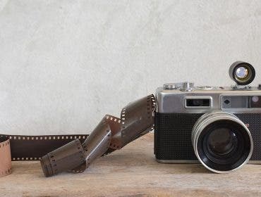 film camera with film roll