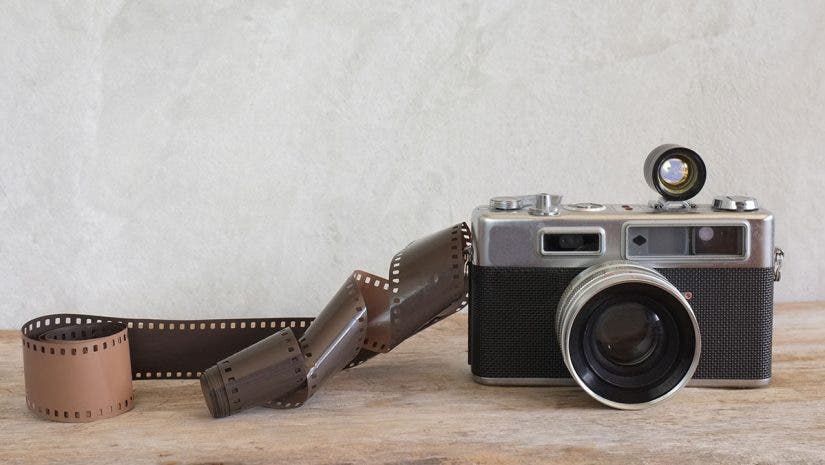 film camera with film roll