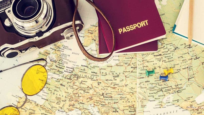 travel map passport camera