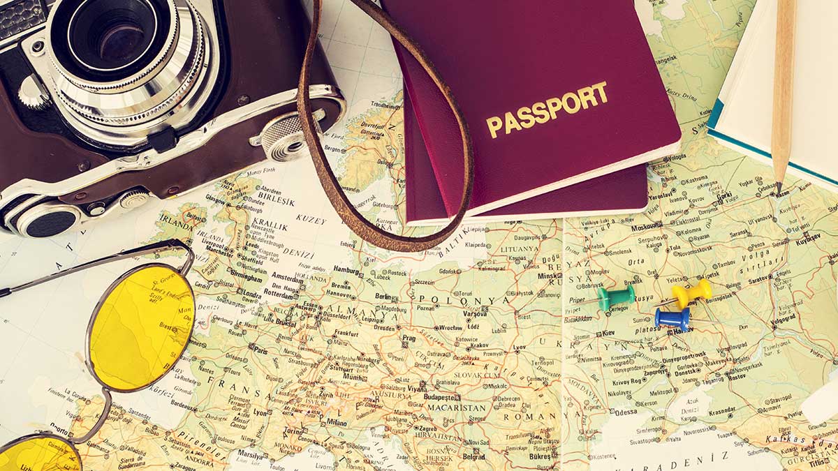 travel map passport camera
