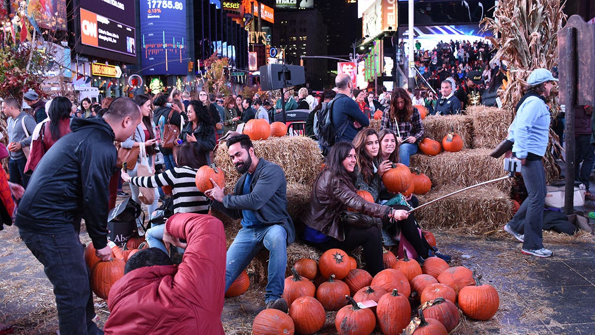 pumpkin patch new york city times square people