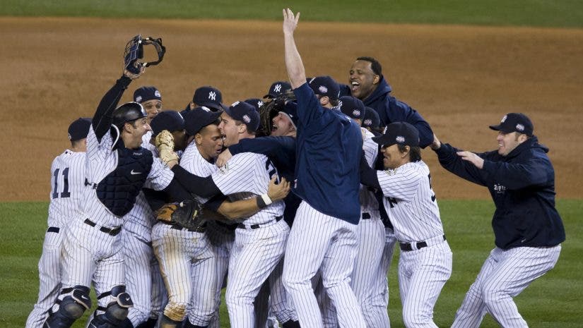 Yankees celebrate after victory. Photo by Chuck Solomon