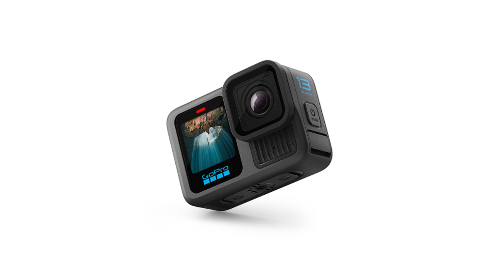 a photo of a GoPro HERO13 Black Camera, the best winter sports photography camera