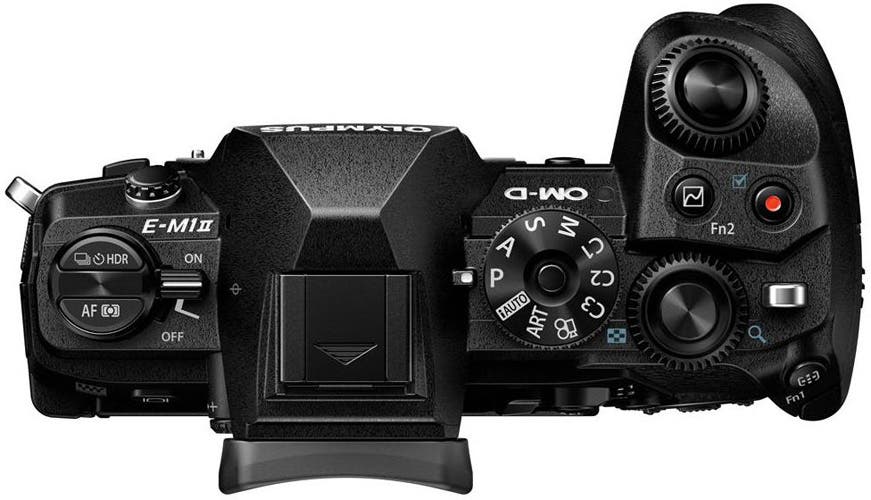 top view of Olympus Mark II camera