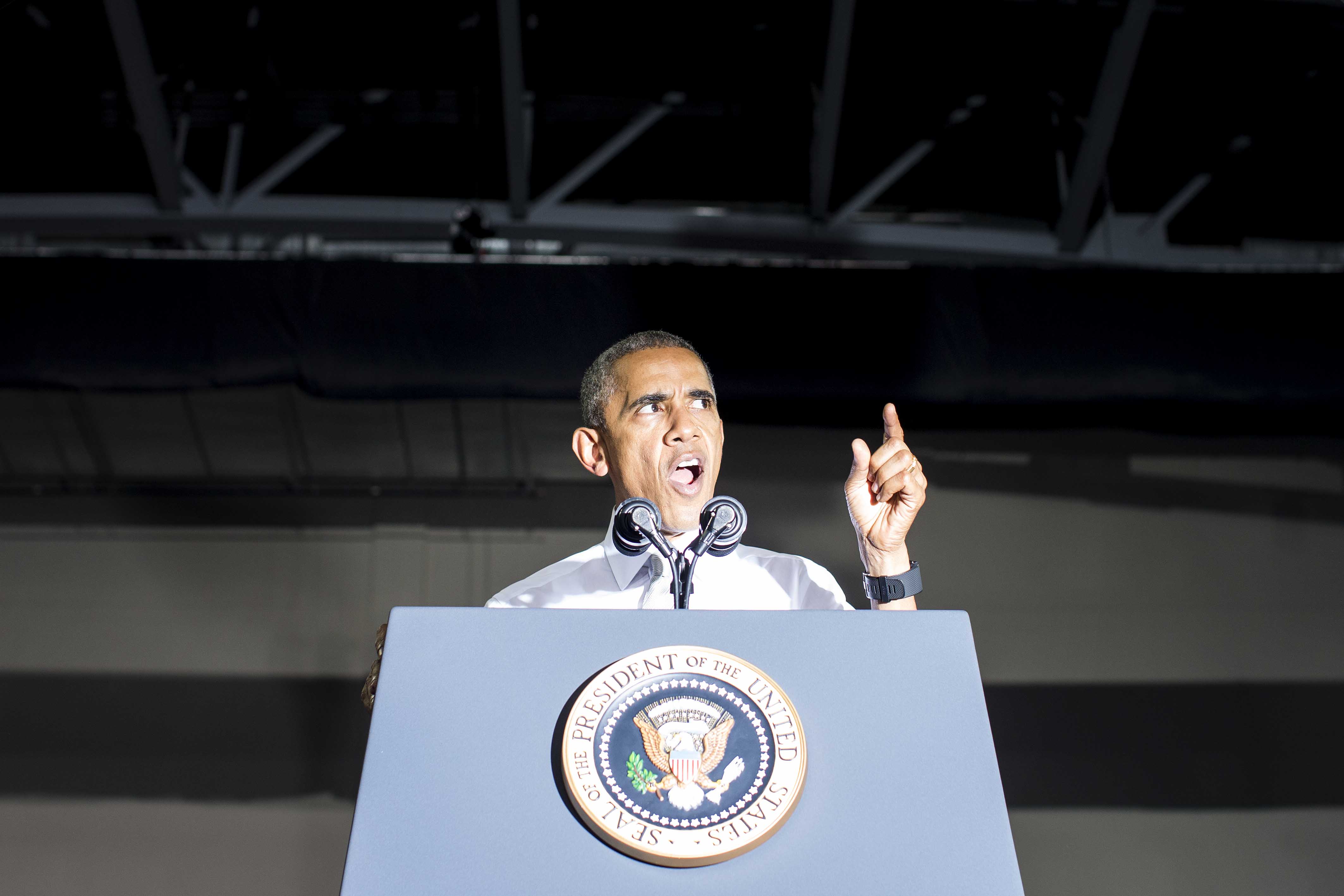 President Barack Obama speaks at a Hillary for America campaign event at the University of Central Florida, Friday, Oct. 28, 2016 in Orlando, Fla. (Al Drago/The New York Times)