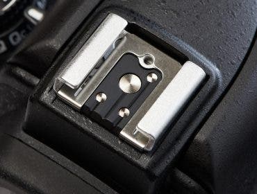 Hot shoe for a DSLR camera.
