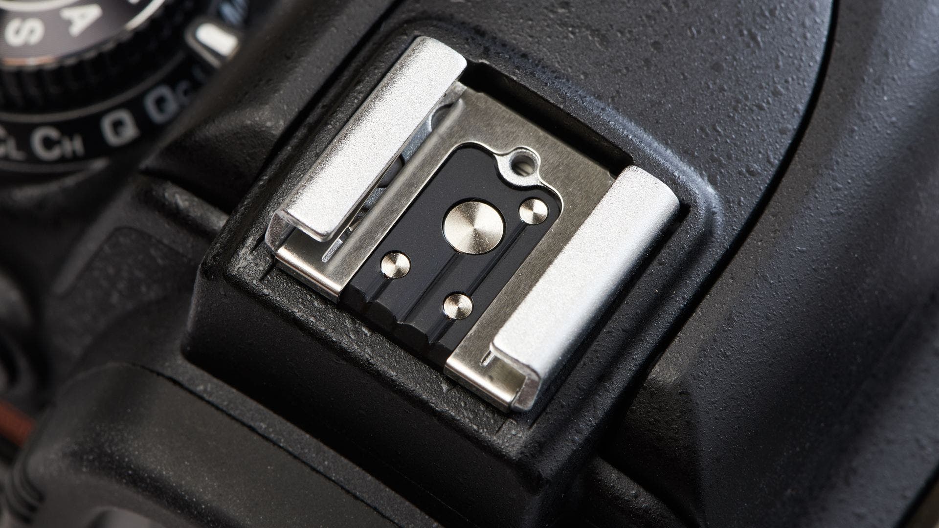 Hot shoe for a DSLR camera.