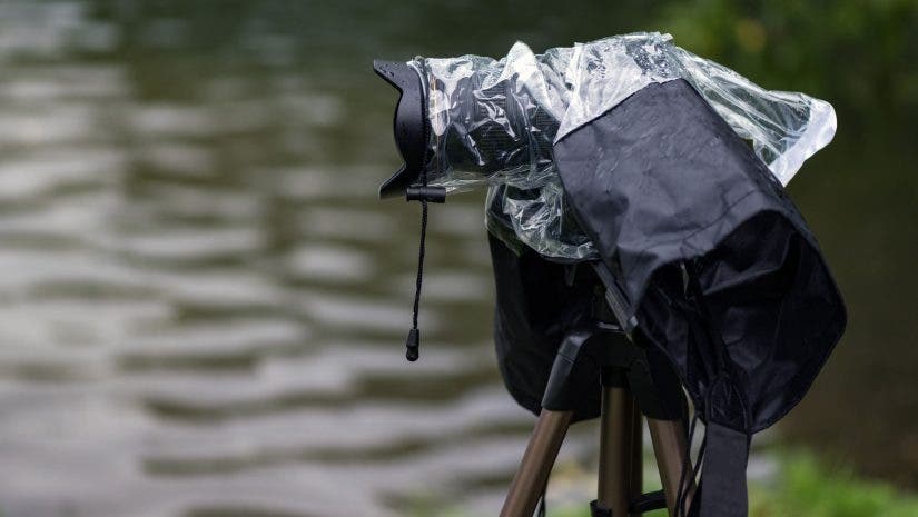 Camera in rain gear