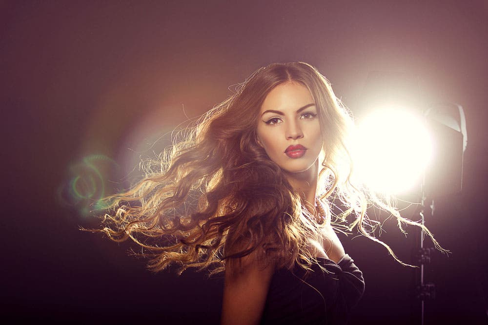portrait photo shoot with female model