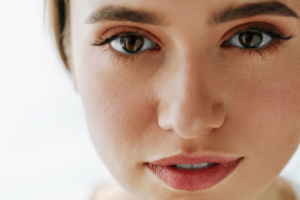 portrait of a female model with brown eyes