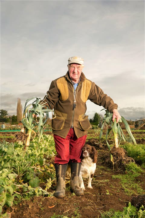 farmer and dog