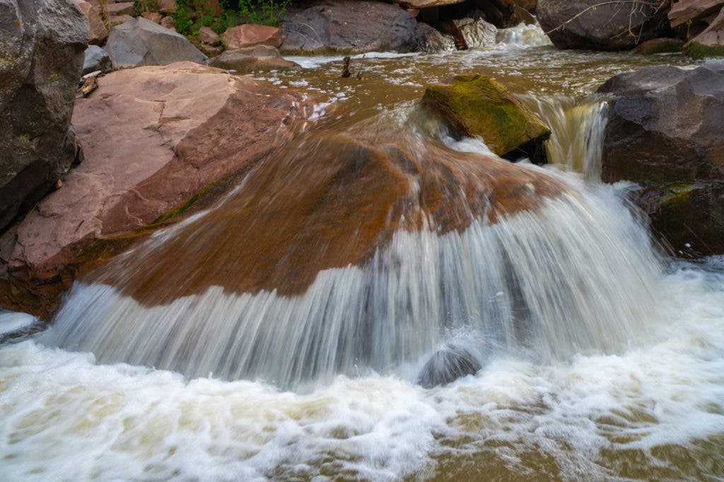 This photo illustrates the use of an ND filter, specifically when one is not used