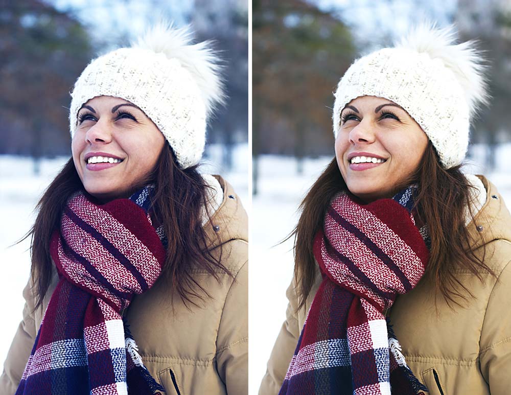 color correction on photoshop before and after