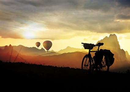 Sunset Bicycle Hot Air Balloons