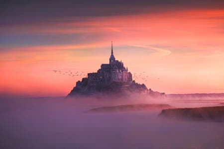 castle and clouds travel photography