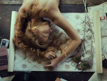 feminine beauty sleep on wrapper