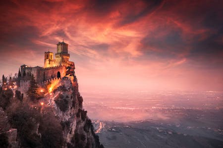castle on cliff travel photography