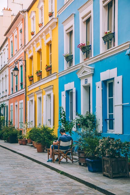street photography colorful houses